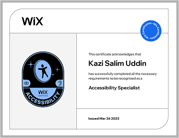 Accessibility - babu kazi on wix platform